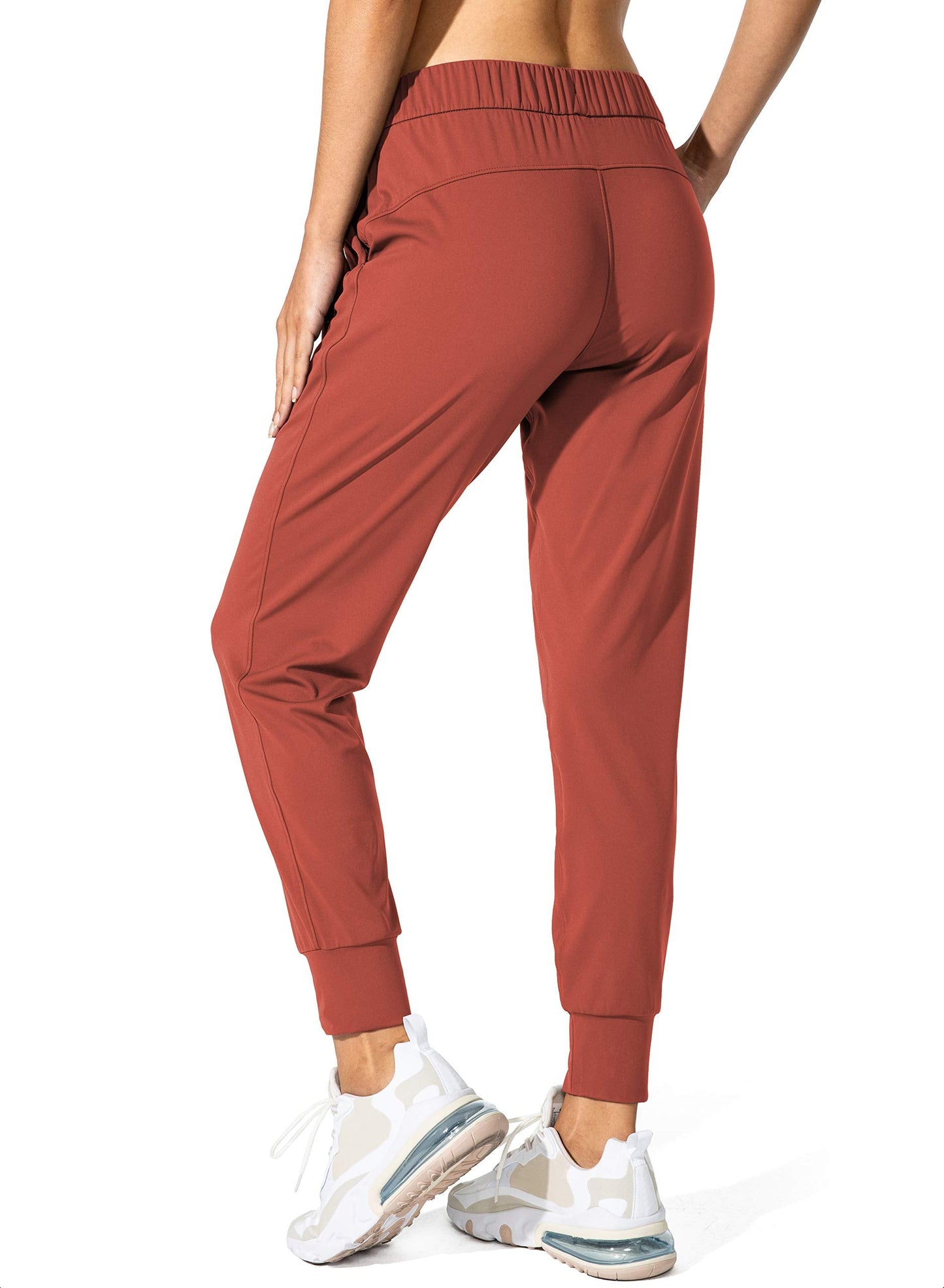 SANTINY Women's Joggers Pants Pockets Drawstring Running Sweatpants for Women Lounge Workout Jogging(Savannah Red_XL)