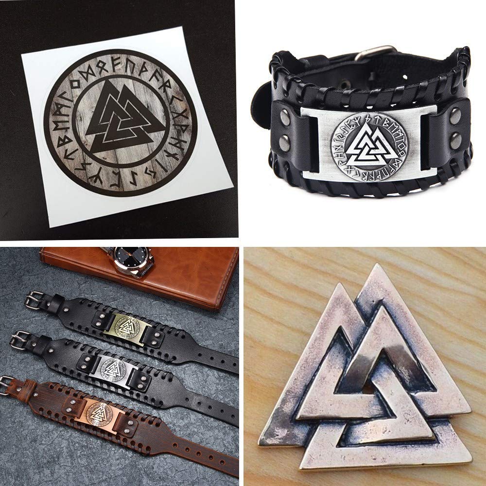 GelConnie Viking Bracelet Medieval Futhark Rune Punk Leather Cuff Bracelet Gothic Leather Wristband Nordic Bracelets Amulet Scandinavian Talisman Celtic Pagan Jewelry