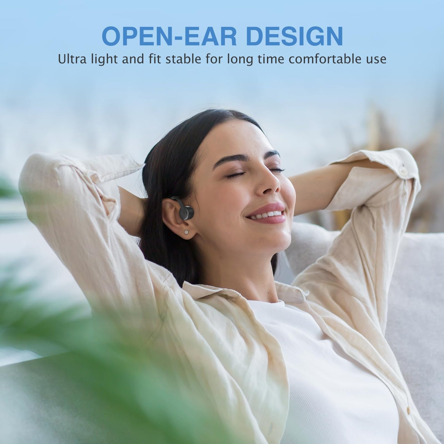 CHENSIVE Bone Conduction Headphones Bluetooth 6.0 Open Ear Headphones Wireless Headphones with Mic 10H Playtime Sports Earphones, IPX6 Waterproof Headset for Running,Cycling, Hiking, Driving