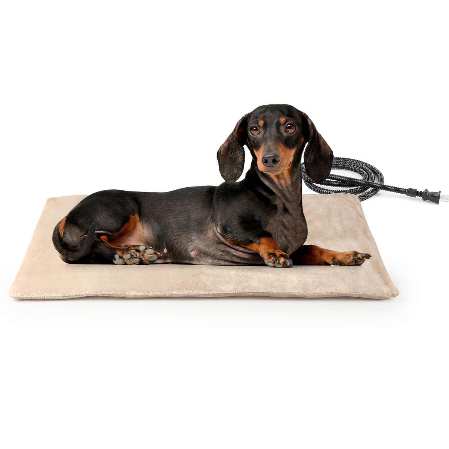 NICREW Pet Heating Pad for Dogs and Cats, Heated Cat Bed with Steel-Wrapped Cord and Soft Fleece Cover, 17.7 x 15.7 Inches, 30 Watts