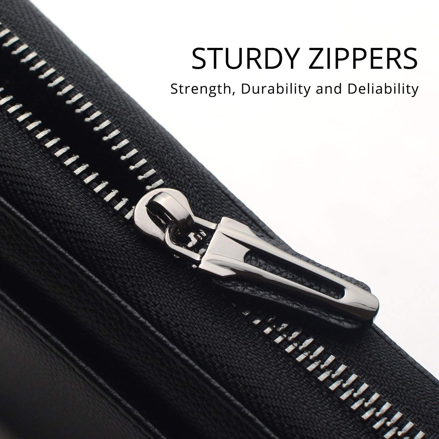 Travel Document Organizer RFID Blocking Leather Multiple Passport Wallet Family Holder Id Wrist Strap(Black)