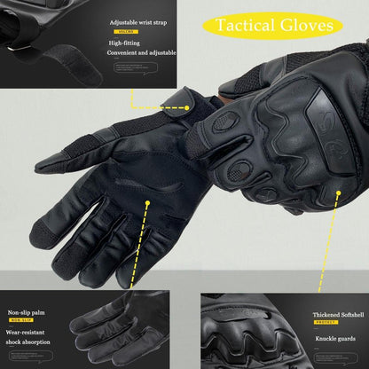Nswern Tactical Gloves for Men Touchscreen Motorcycle Gloves with Hard Shell Leather Palm Padding for Outdoor Sports Motorcycle Cycling Tactical Airsoft Paintball Hunting Hiking Camping Climbing
