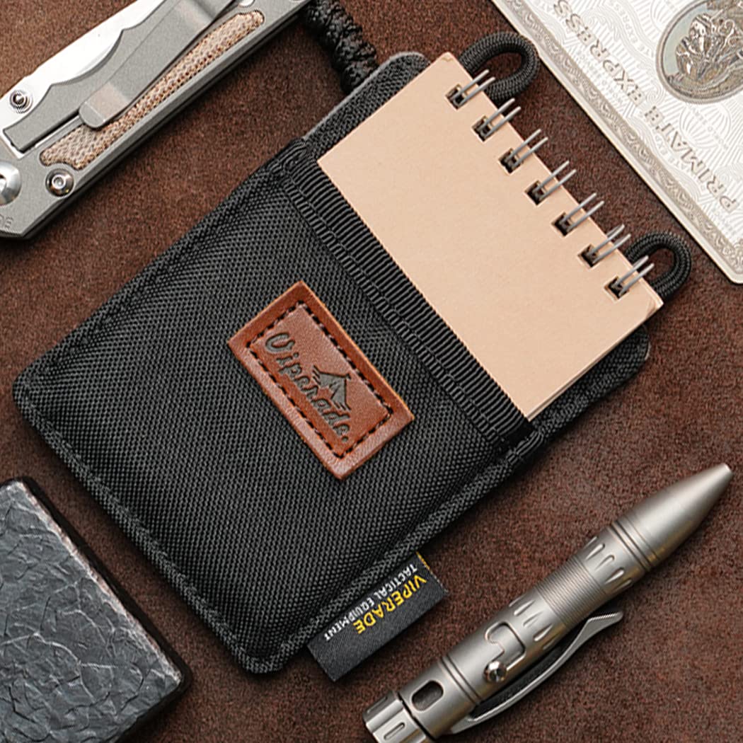 VIPERADE Slim EDC Pouch, Mini Pocket Organizer for Men, EDC Belt Organizer for Knife/Flashlight/Pen/Pry Bar/Mini Tools/Pocket Notebook (Small-Black)