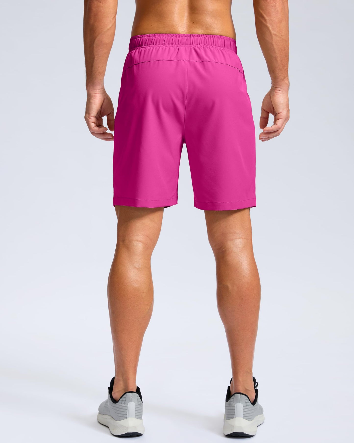 G Gradual Men's Athletic Running Shorts with Zipper Pockets Quick Dry 7"/ 5"/ 9" Workout Gym Shorts for Basketball Hiking(Rose,7XL)