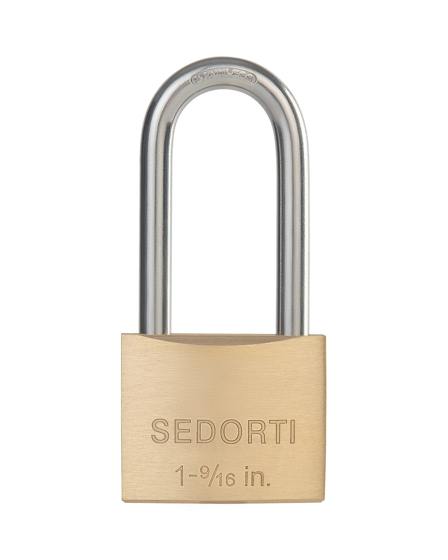 SEDORTI Outdoor Weatherproof Padlock with Stainless Steel Shackle and Solid Brass Body, Marine Grade Rustproof Long Lock for Sheds, Storage Unit School Gym Locker, Fence, Toolbox, Hasp Storage