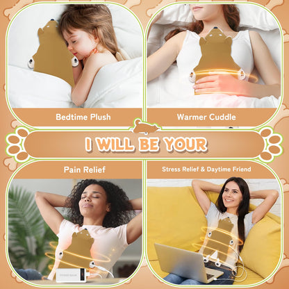 Electric Heating Pad for Period Cramps, Cuddly Soft 14" Capybara Plush with a Hot Soft Belly USB Powered, Menstrual Heating Pad Neck Shoulder Pain Relief, Gift for Women Daughter Wife
