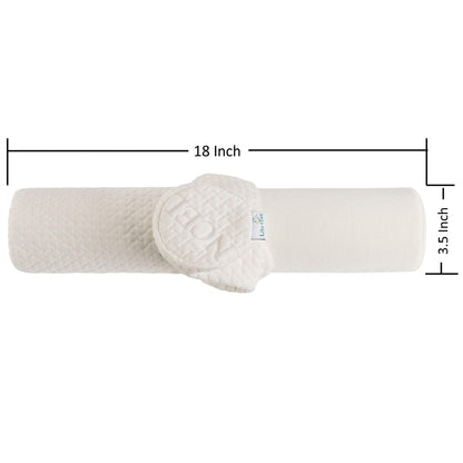 Comfort Memory Foam Neck Roll and Cervical Bolster Round Pillow with Removable Washable Soft Cover for Spine and Neck Back Lumbar Leg Vertebra Support (18x6 inch Pillow)