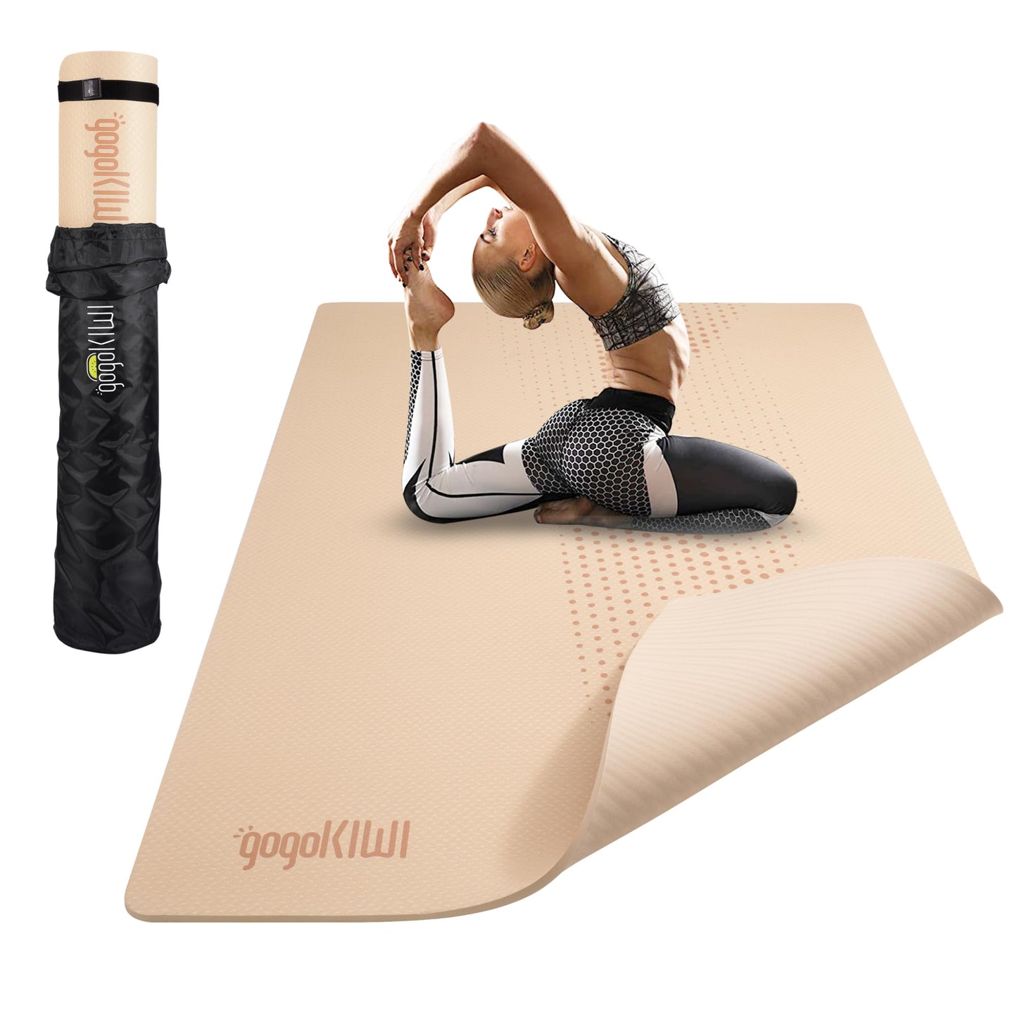 Large Yoga Mat (6'x4') – 1/4" & 1/2" Thick Exercise Mats for Home Workout, Extra Wide Workout Mats for Home Gym, Yoga, Pilates, Stretching, Floor & More