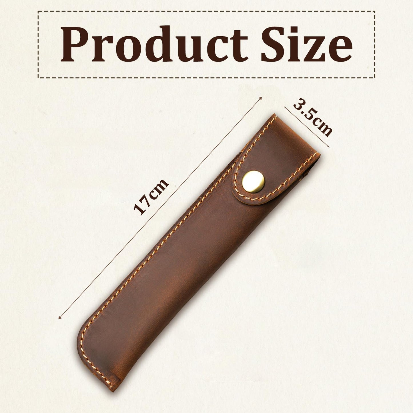 Yeedonzo Handmade Genuine Leather Pen Case Holder, Brown Single Fountain Pen Holder, Vintage Pen Case for Pens, Pencils & Ballpoints