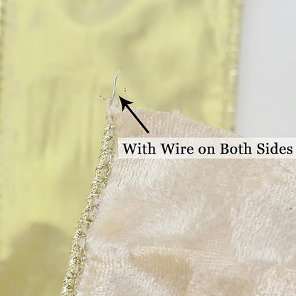MEEDEE Ivory Velvet Ribbon with Gold Back 2.5 inch 10 Yards Double Sided Christmas Wired Ribbon for Christmas Tree Decoration, Baskets, Wreaths, Holiday Projects, Wedding Decor and Accents