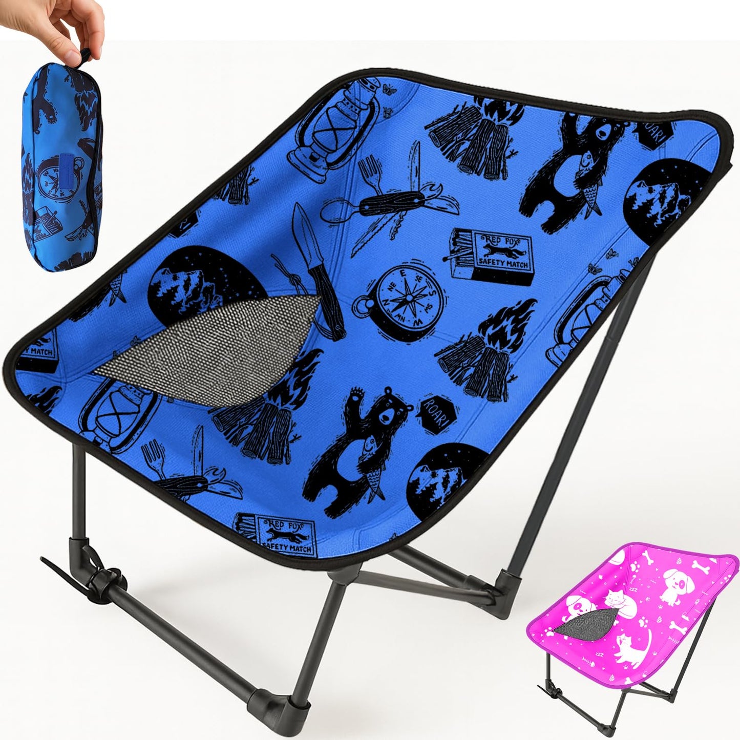 KidzAdventure Youth and Kids Camping Chair | Ultra Lightweight, Foldable and Heavy Duty | Ideal Indoor/Outdoor Kid Chair for Camping, Beach, Sports and Lawn
