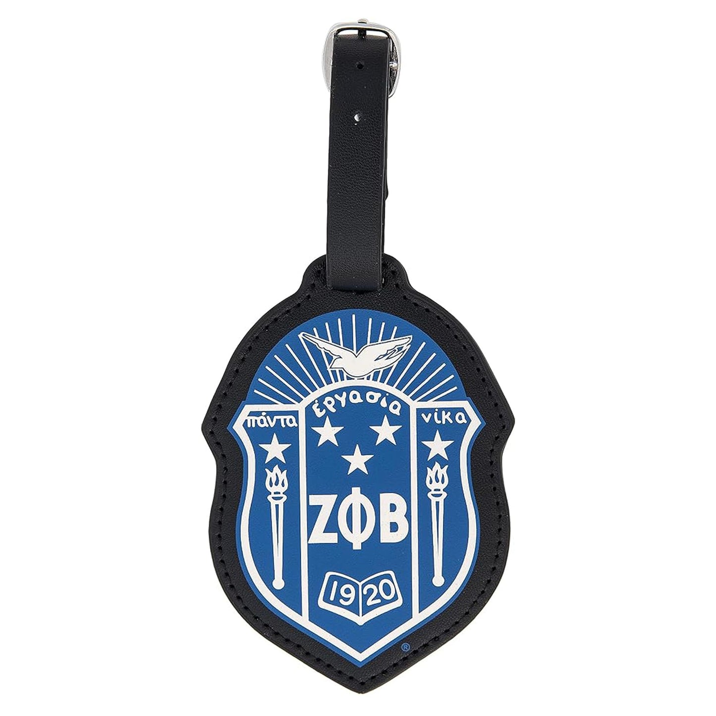 Desert Cactus Zeta Phi Beta Luggage Tag Fraternity (Faux Leather Crest Luggage Tag)