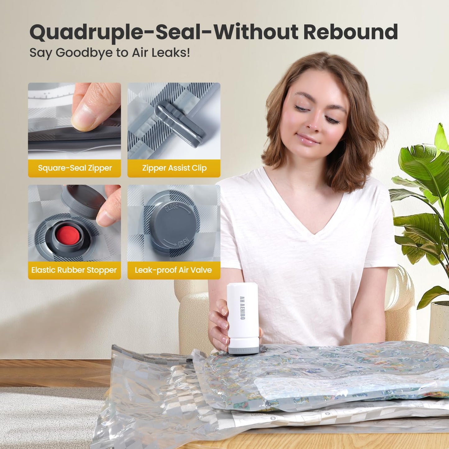 Vacuum Bags for Travel with Rechargeable Digital Display air Pump,18 PCS Combo Travel Size Vacuum Seal Bags for Luggage and Suitcase,Space Saver for Clothes,Home Storage