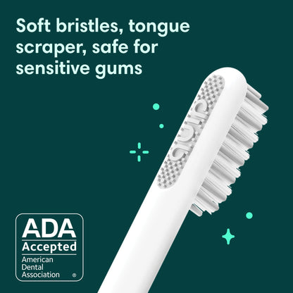 Quip Metal Sonic Electric Toothbrush for Adults - Time Travel & Soft Bristles with Travel Case & Replacement Brush Head - 3 Month Battery Life - Indigo