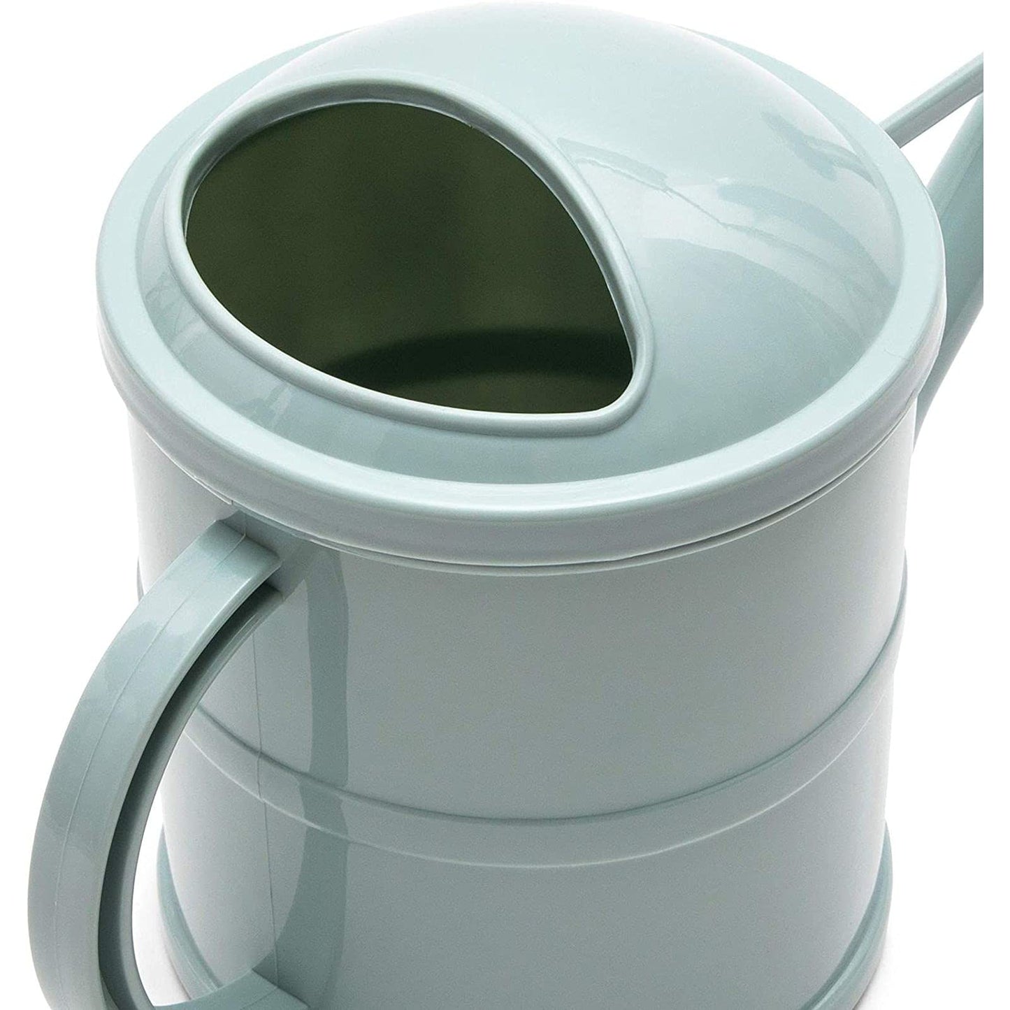 Small Mint Green Plastic Watering Can with Long Spout Sprinkler Head for Garden, Indoor and Outdoor Plants, Flowers (0.4 Gallon)