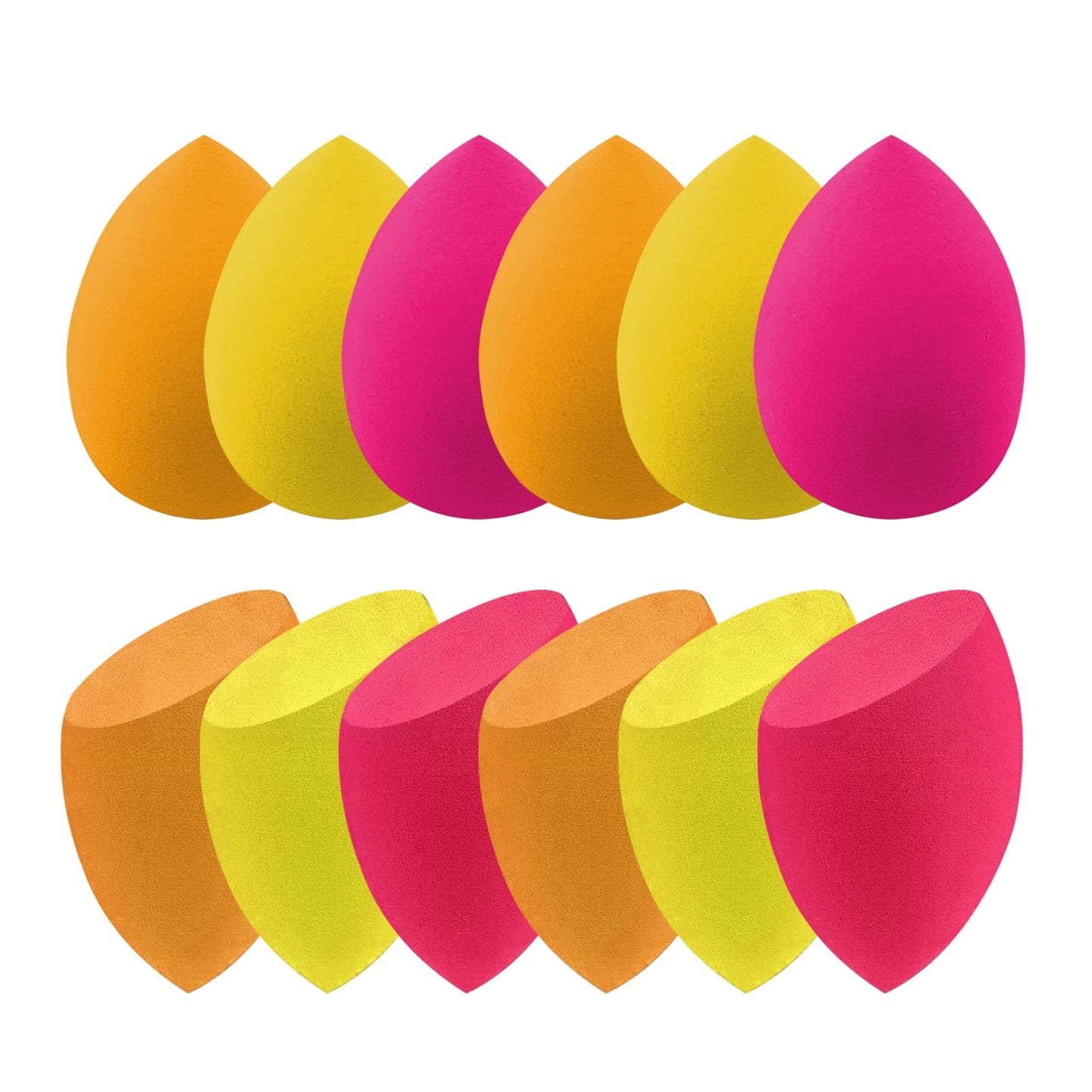 12 Pcs Black Makeup Sponges for Foundation Bulk Latex-Free Reusable big Beauty Sponge Blender Cosmetic Applicator For Powder Cream and Liquid Makeup Tools Set