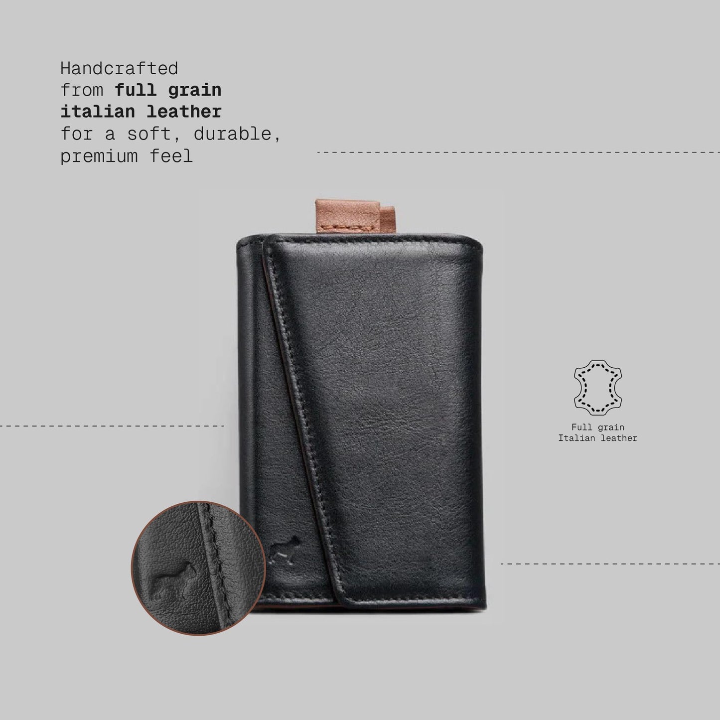 The Frenchie Co. - Speed Wallet - Ultra Slim Front Pocket Wallet - RFID Blocking Quick-Access Card Holder - Full-Grain Italian Leather Minimalist Design for Men & Women
