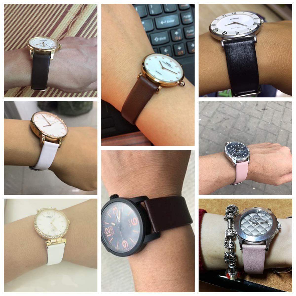 EACHE 12mm Leather Watch Bands, Ladies Leather Watch Straps for Women,12mm Watch Bands for Women