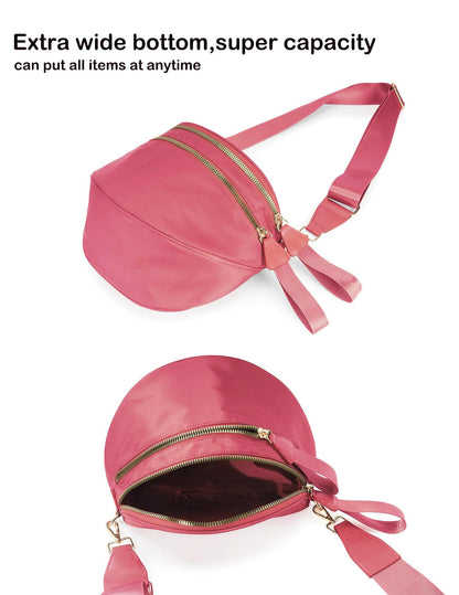 Spacious Nylon Crossbody Bag Bum Bag Handbags Wallets Purses Trendy Shoulder Bag for Women