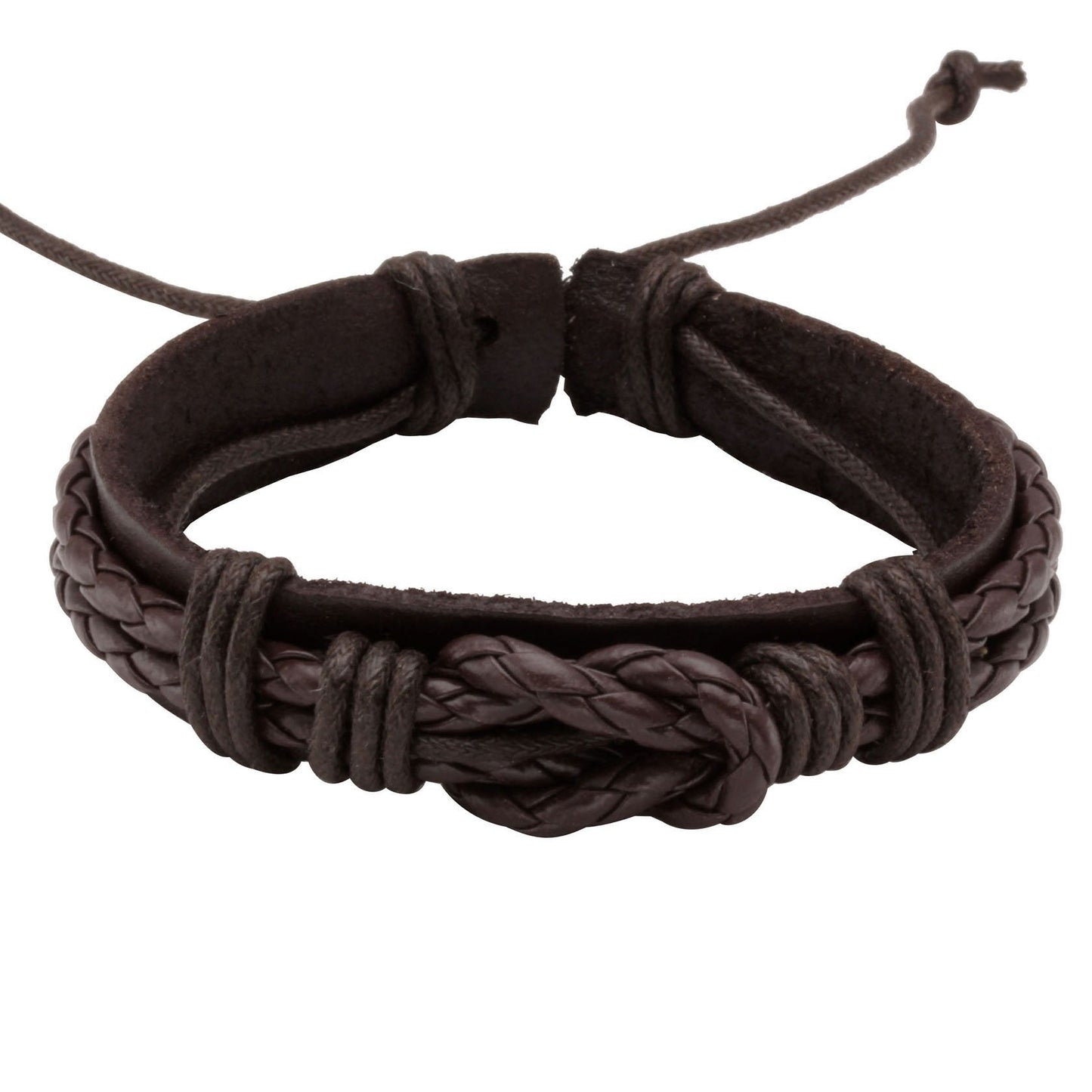 Eigso 12 Pcs Men's Braided Leather Bracelets Vintage Country Cowboy Bracelet for Man Brown Wood Wristband
