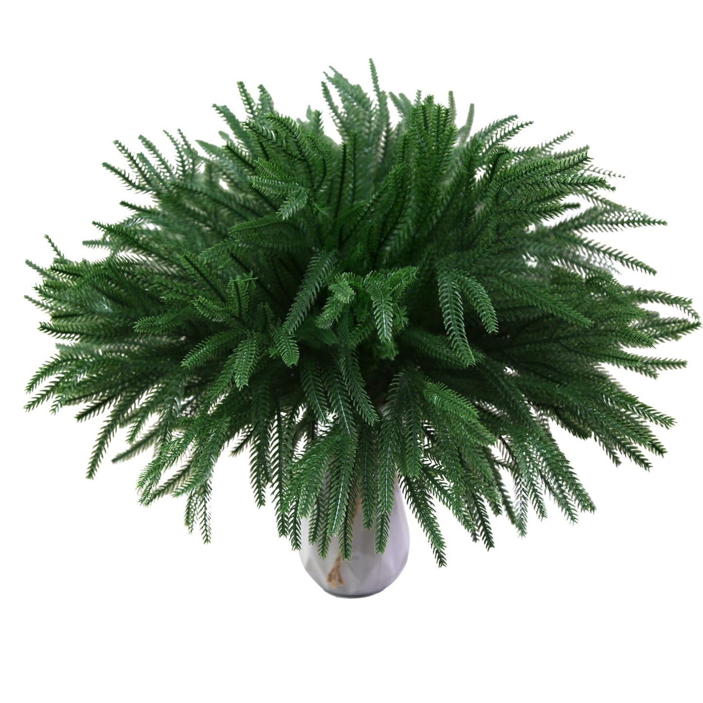 18" Real Touch Norfolk Pine Stems for Christmas Decoration, Artificial Pine Branches Greenery Stems for Vase, Christmas Picks for Xmas Tree,Wreath,Table,Planter,DIY Home Decor (6 Pcs Pine Branches)