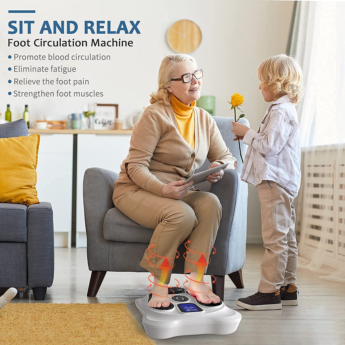 Creliver EMS & TENS Foot Nerve Muscle Massager, Electric Foot Stimulator Improves Circulation, Feet Legs Circulation Machine Relieves Body Pains, Neuropathy (FSA or HSA Eligible)
