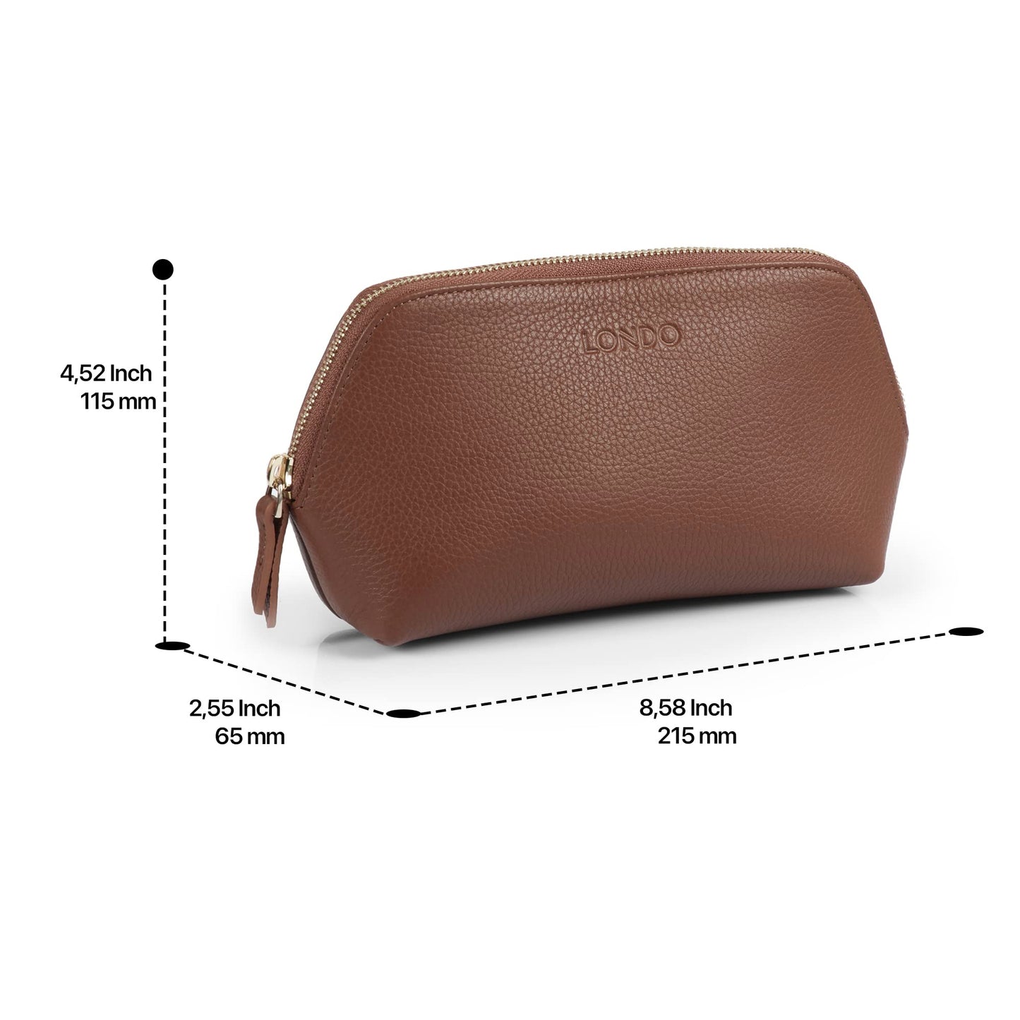 Londo Genuine Leather Makeup Bag Cosmetic Pouch Travel Organizer Toiletry Clutch