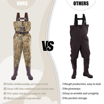 Trudave Chest Waders for Kids with Boots, Waterproof Youth Waders for Children, Lightweight Waiters for Fishing & Hunting