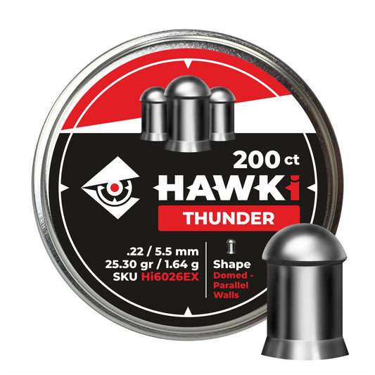 Hawki Airgun Pellets - .22/5.5mm Caliber (16.66 gr/1.08 g) 250 ct Hi7029EX Hollow + Pointed