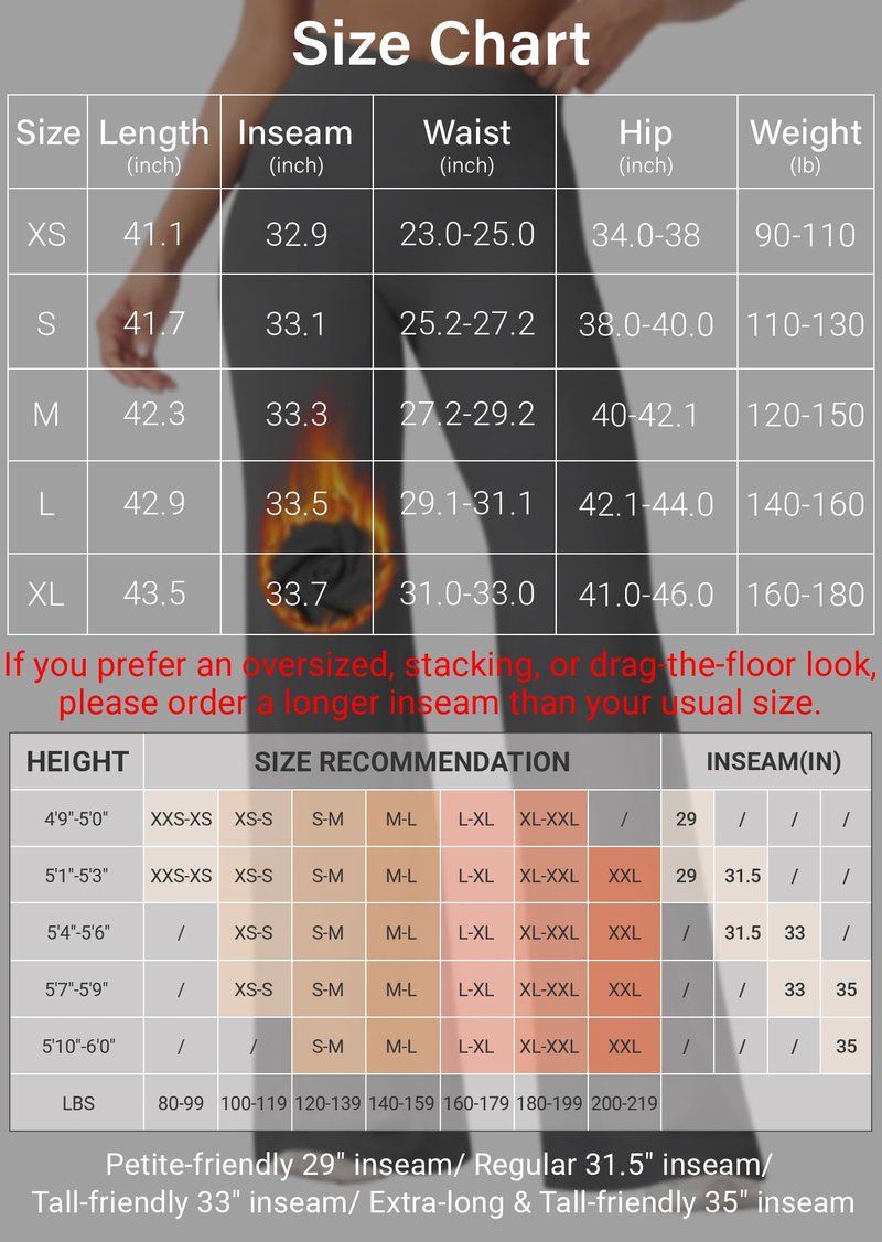 YEOREO Workout Leggings Womens No Front Seam Straight Leggings 33" Thin Fleece High Waist Buttery Eddiy Gym Yoga Pants Black M