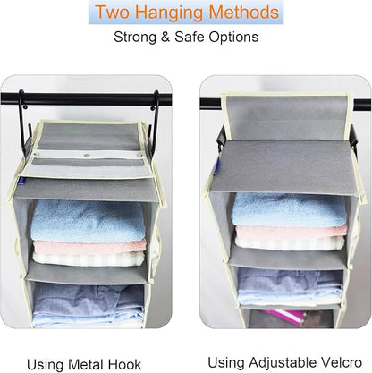 Large-Sized Hanging Shoe Organizer 8-Shelf, Hanging Closet Organizer