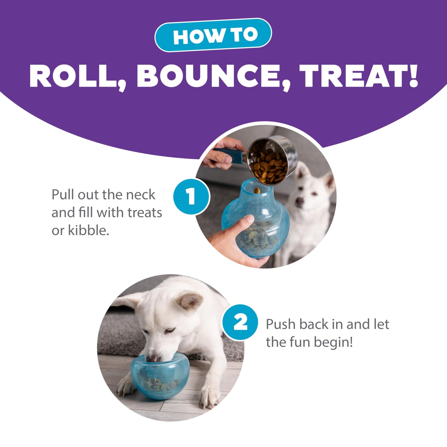 Planet Dog Orbee-Tuff Snoop Interactive Treat Dispensing Dog Toy, Large, Blue