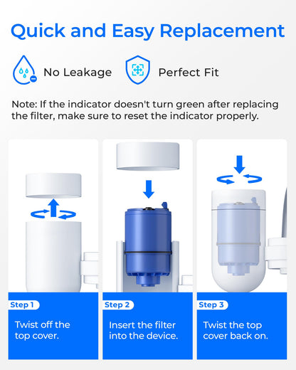 Waterdrop C08A Faucet Water Filter, Compatible with All PUR® PLUS Water Filter, PUR® PLUS RF9999® Faucet Water Filter, NSF 42 Certified, 3-Month, 300-Gallon, 1 Pack