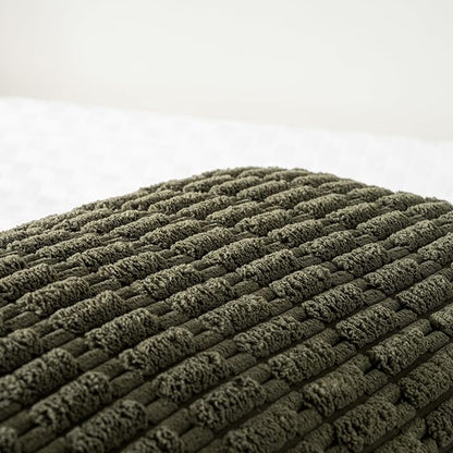 Fancy Homi Olive Green Long Body Lumbar Decorative Throw Pillow Covers 14x36 Inch for Bed Couch Bedroom, Soft Corduroy Rectangle Solid Pillow Case 35x91 cm, Rustic Farmhouse Boho Room Decor