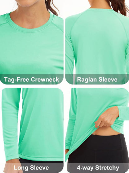 Women's Long Sleeve Sun Protection Shirt - UPF 50+ Hiking & Fishing Rash Guard | Lightweight & Quick-Dry