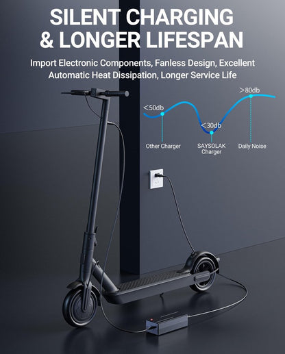 SAYSOLAK 42V 2A Electric Scooter Charger for Hover-1 Journey Alpha Highlander Dynamo Gambit Helios Alpha Cargo Escape Formula Jive Scooters, 9.8Ft Power Adapter Replacement Fit for 36V Li-Ion Battery