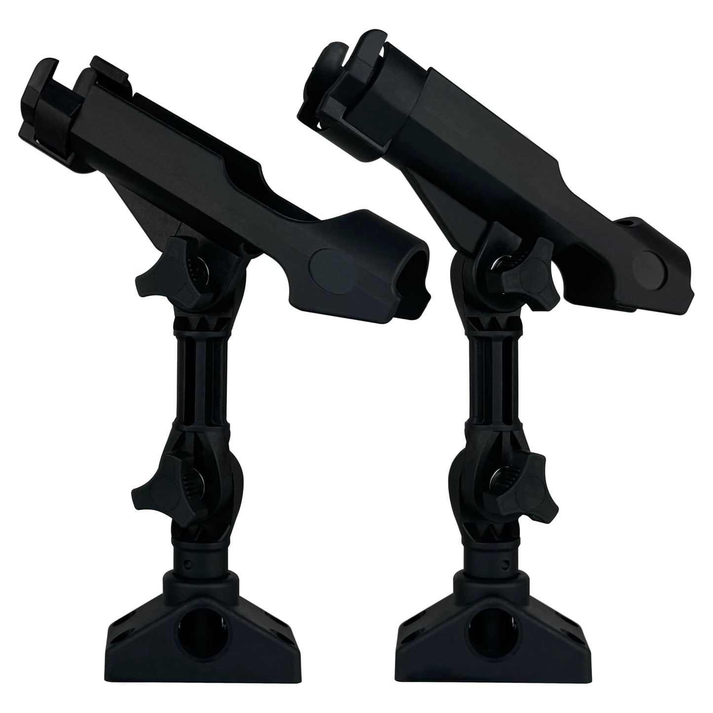 HiUmi 2 Pack Baitcaster/Spinning Rod Holder with Side Deck Mount (Extender Holder + Mount)