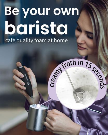 Elementi Portable Electric Milk Frother, Matcha Whisk, Milk Frother for Coffee Frother Electric Hand Blender, Mini Electric Whisk Small Hand Blender (Periwinkle)