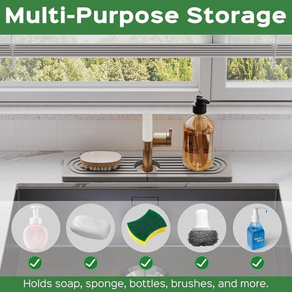 15.7 Inch Stone Faucet Mat for Kitchen Sink Splash Guard