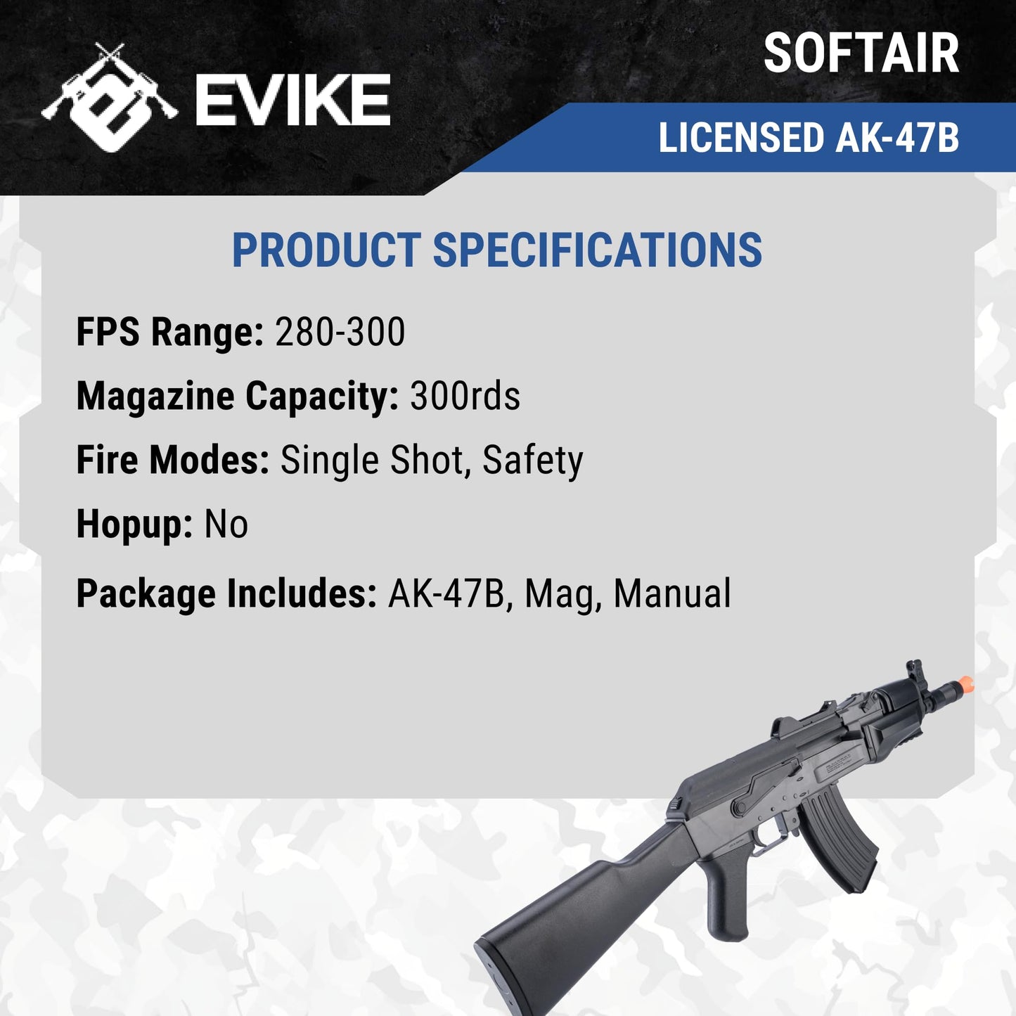 Softair Kalashnikov Licensed AK-47B Spring Airsoft Gun - Lightweight Polymer Airsoft Spring Gun
