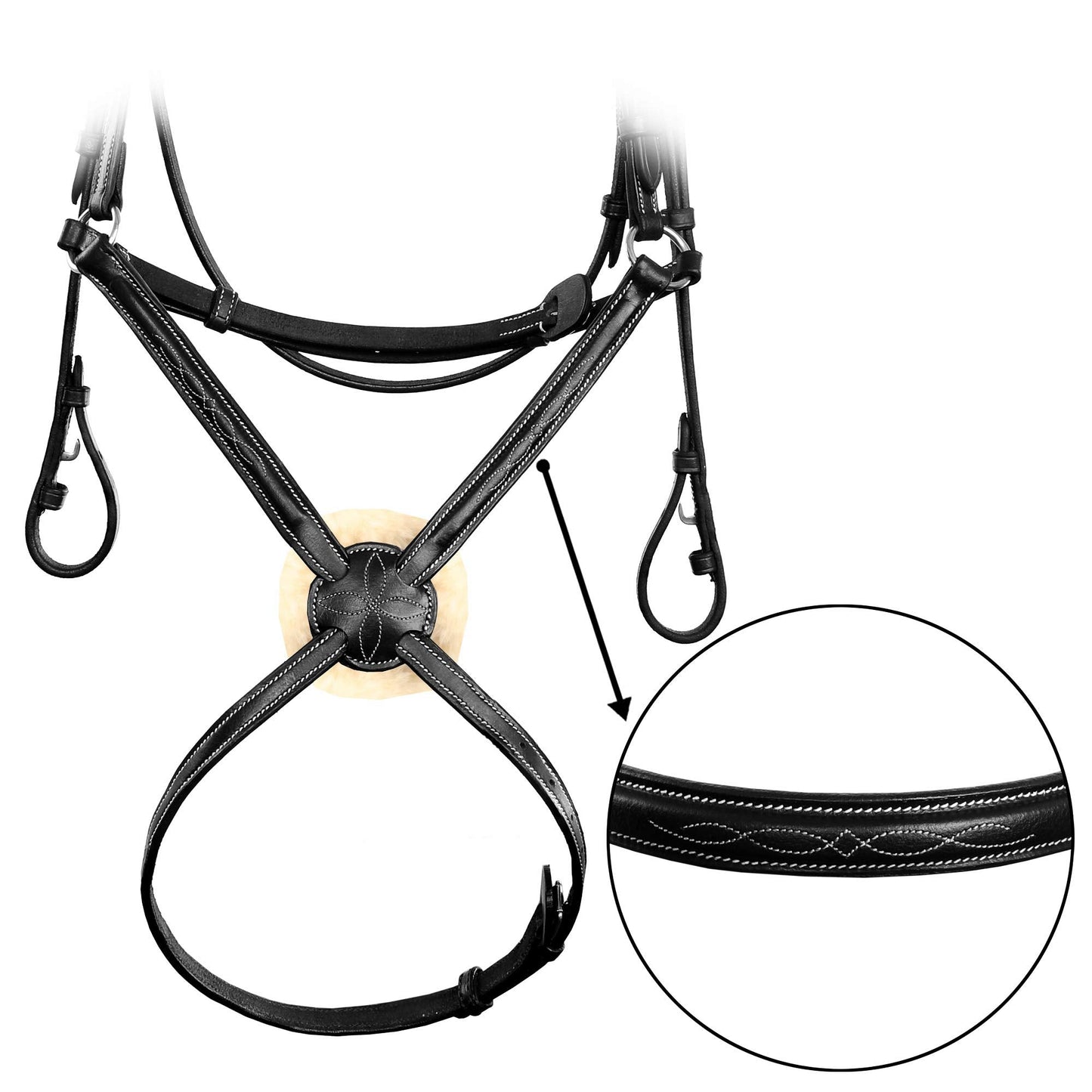 Exion Figure 8 Horse Bridle with Leather Laced Reins | English Jumping Bridle with Figure 8 Noseband | Black, Brown Equestrian Bridle for Horses, Cob, Pony & Oversize