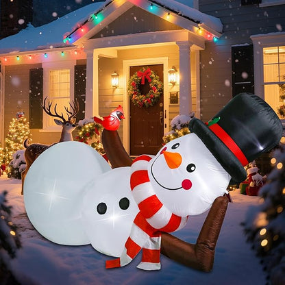 WONDER GARDEN 9.84 FT Christmas Inflatable Outdoor Decorations Christmas Snowman Blow Up Yard Decorations with LED Lights for Xmas Holiday Party Garden Patio Lawn Decor