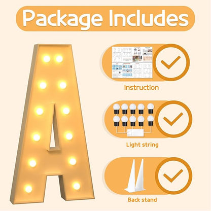 imprsv 4FT Marquee Light Up Letters A, Large Light Up Letters for Baby Shower Anniversary Weeding Room Decor, Big Letters for Party Decorations, Marry Me Light Up Letters, Foam Letter, Kids' Mosaic
