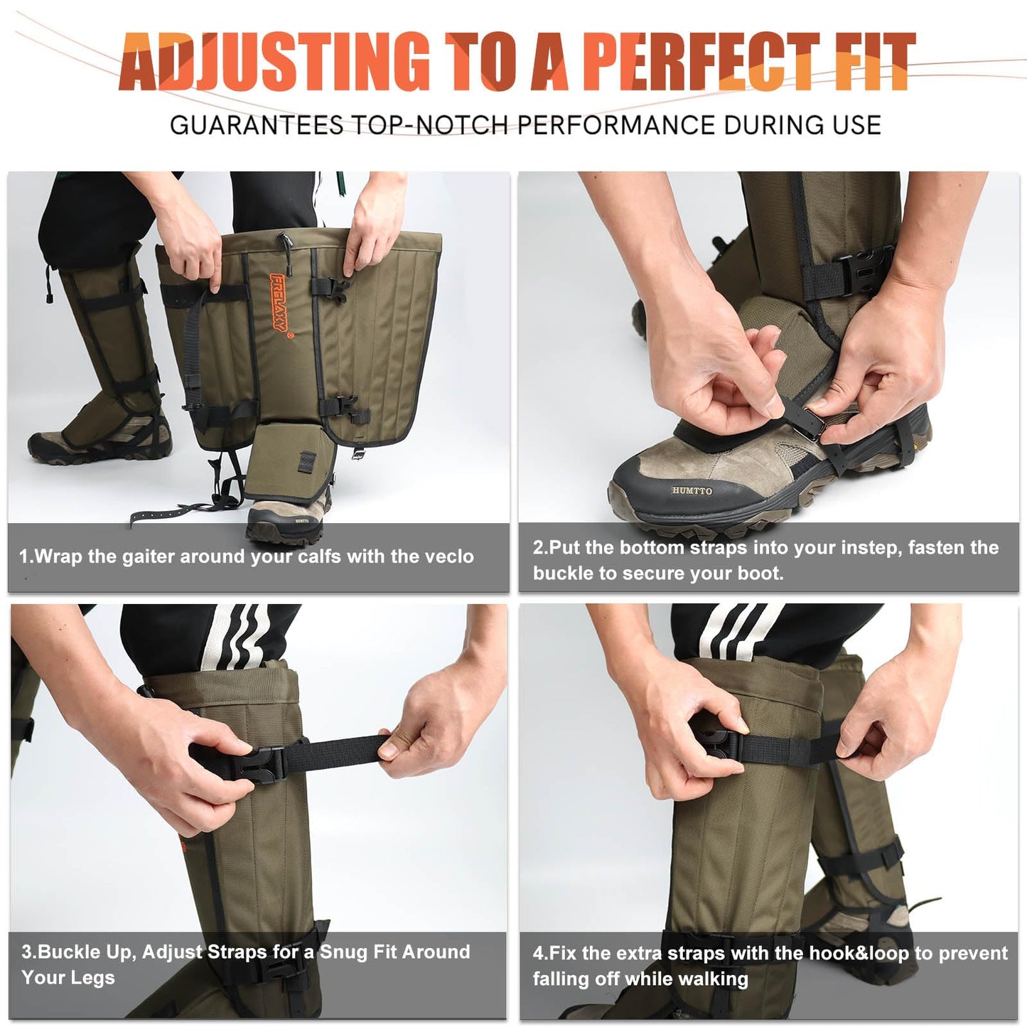 Frelaxy Snake Gaiters, Waterproof Snake Guard Chaps, Snake Bite Protection for Lower Legs, Adjustable Snake Proof Gaiters for Hunting/Outdoor Working, Fit for Men & Women