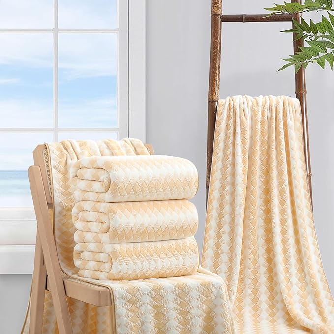 4 Piece Extra Large Bath Towel Set Oversized Bath Sheet 35"x70" Bathroom Towel