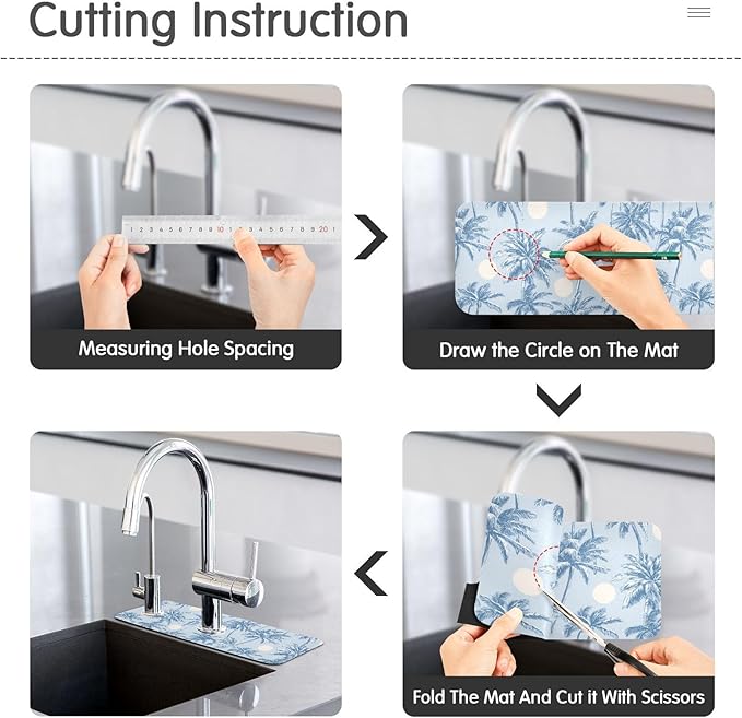 Kitchen Sink Splash Guard 1 PC 14.7 Inch Sink Faucet Mat Splash Guard