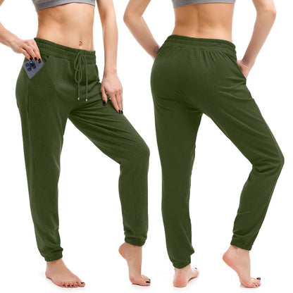Walifrey Womens Joggers with Pockets, Drawstring Sweatpants Women for Lounging Jogging Gym and Workout OliveGreen,1 Pack OliveGreen XL