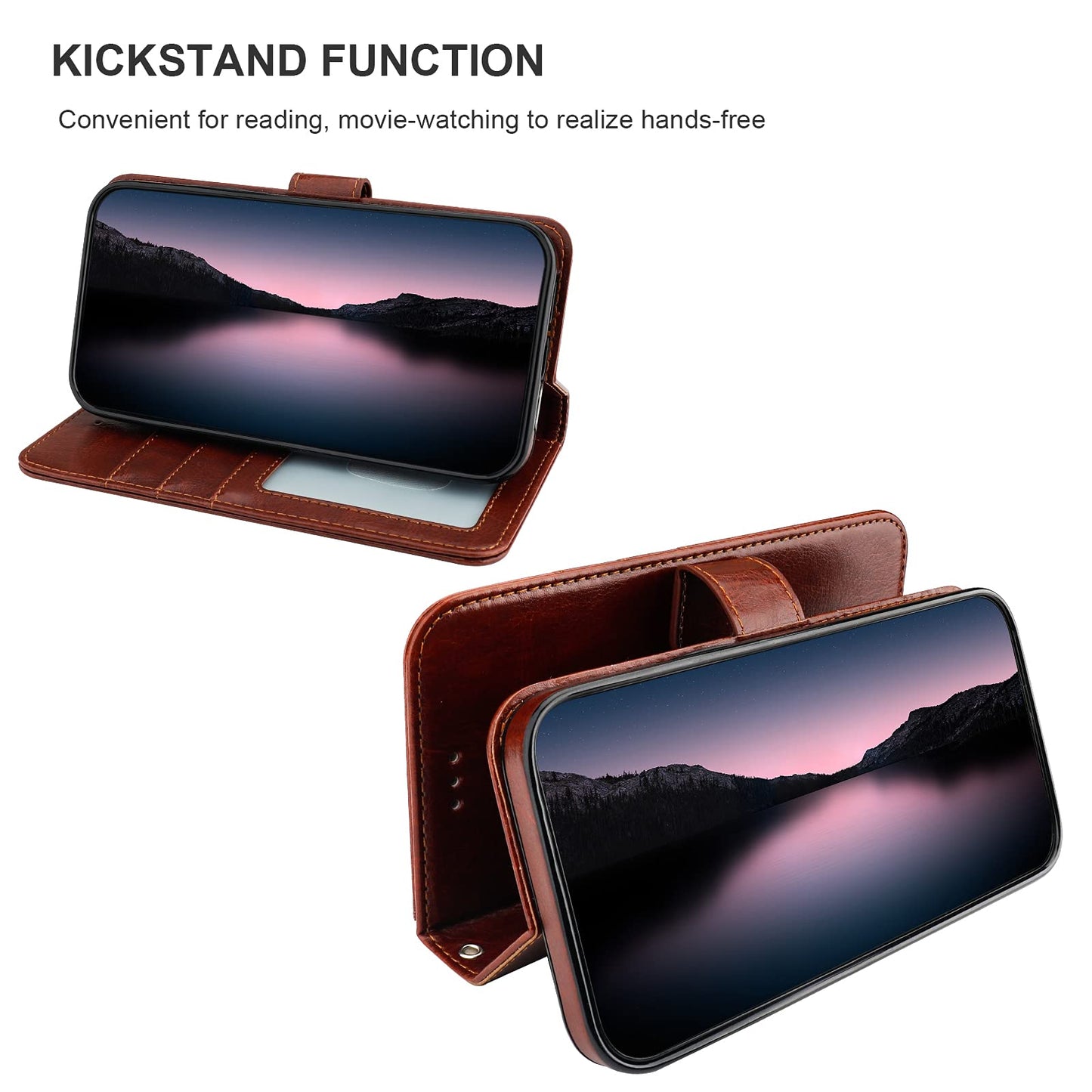 Bocasal Detachable Wallet Case for iPhone 14 RFID Blocking Card Slots Holder Premium PU Leather Magnetic Kickstand Shockproof Wrist Strap Removable Flip Protective Cover 5G 6.1 inch (Brown)