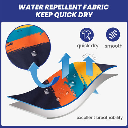 maamgic Mens Swim Trunks Quick Dry Swim Shorts with Mesh Lining Funny Swimwear Bathing Suits 7inch Leaves White Small