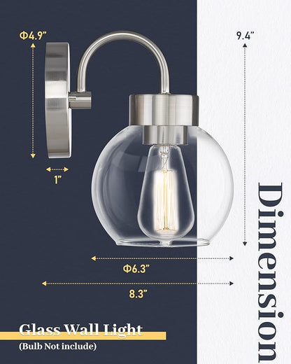 EAPUDUN Bathroom Light Fixtures Over Mirror, 1-Light Brushed Nickel Wall Sconces, Modern Vanity Light Porch Lamp, Hallway,Bedroom, Living Room Lighting Fixtures